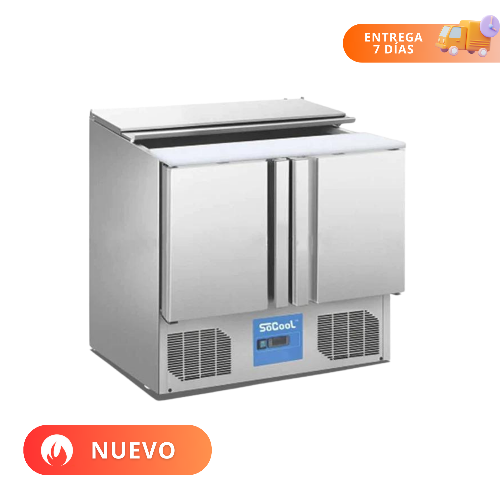 MIGSA Barra Fría Para Ensaladas 2 Puertas 230 Litros Tipo Europeo S900