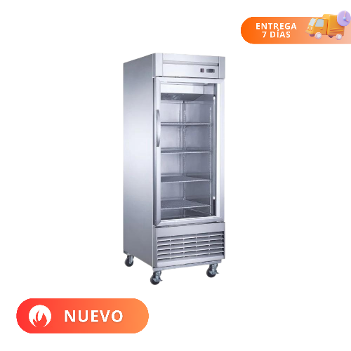 MIGSA Refrigerador Vertical  Acero Inox Puerta de Cristal 23 Pies UR-27C-1G