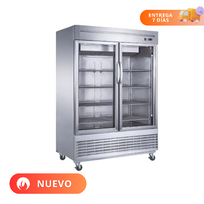 MIGSA Refrigerador Vertical Acero Inox Puerta de Cristal 47 Pies UR-54C-2G