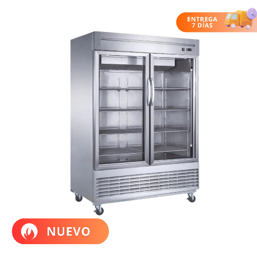 MIGSA Refrigerador Vertical Acero Inox Puerta de Cristal 47 Pies UR-54C-2G