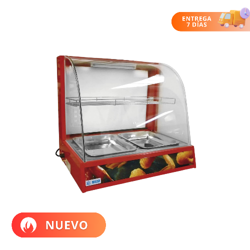 MIGSA Vitrina Caliente Sobre Mostrador Cristal Curvo BN-660R