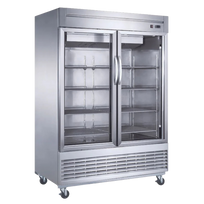 Migsa Congelador Vertical Puertas de Cristal Acero Inox 47 Pies UR-54F-2G Nuevo