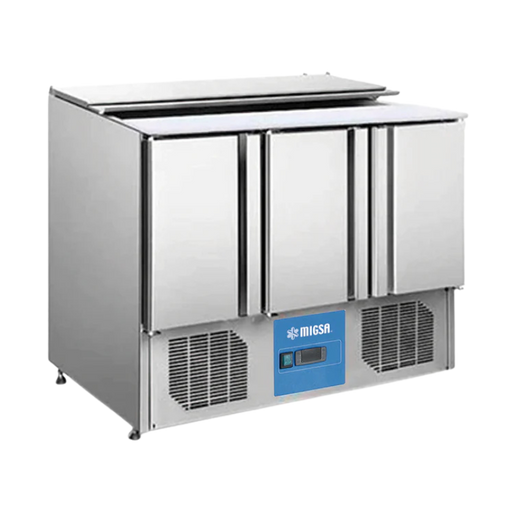 Migsa Barra Fría Para Ensaladas 3 Puertas 420 Litros Tipo Europeo S903