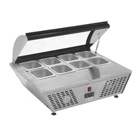 Migsa Base Refrigerada De 8 Insertos De Sobre Mesa Con Tapa RTW-67L Nuevo