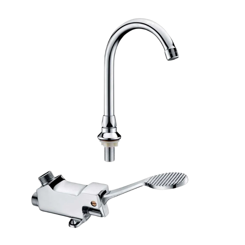 Migsa Válvula Pedal Sencilla Piso Bronce Cromado 6615A Nuevo