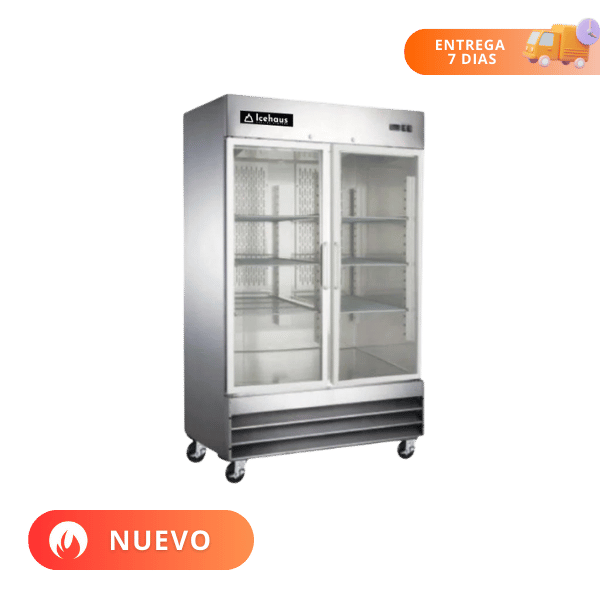 Icehaus Congelador 2 Puertas de Cristal CV-2PC-SS-01 Nuevo