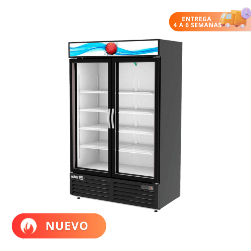 Asber Refrigerador 2 cuerpos con display 2 puertas cristal ARMD-37 HC