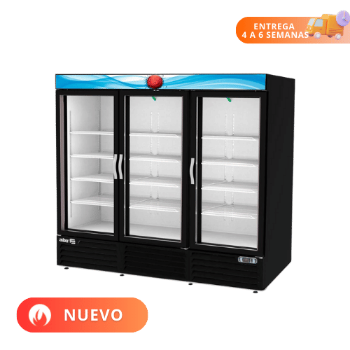 Asber refrigerador 3 puertas cristal con display ARMD-72 HC 