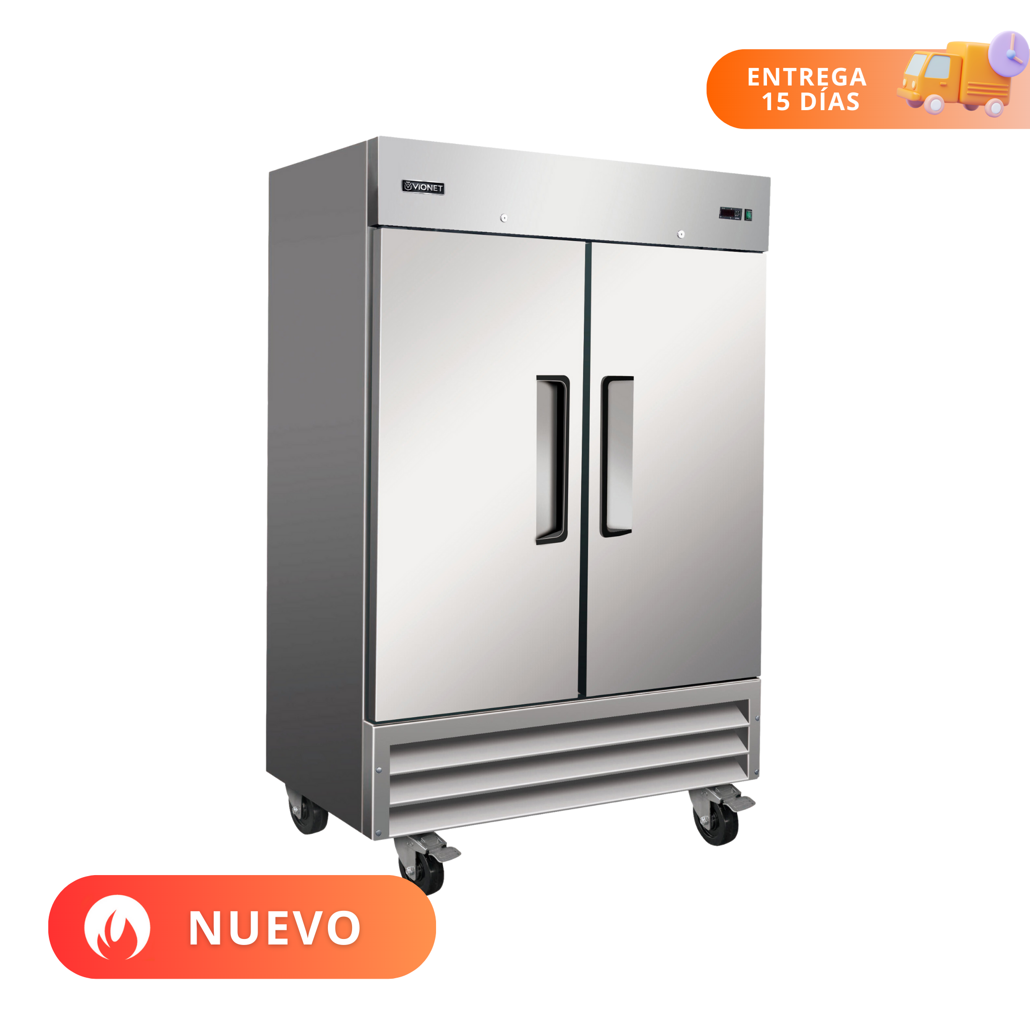 Vionet | Refrigerador Vertical | 2 Puerta de Acero Solidas | CR2-ES-HC-INT  | Nuevo