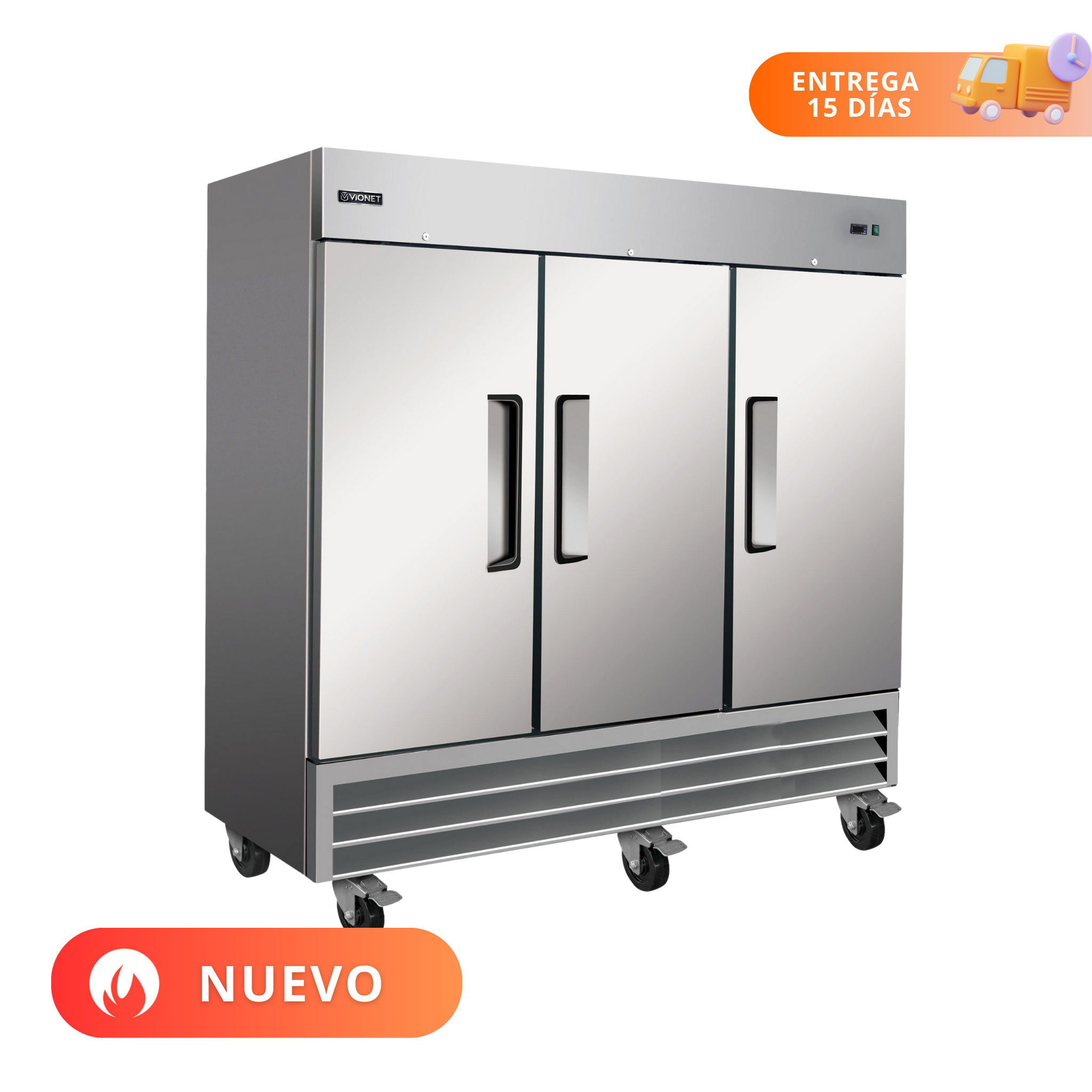 Vionet | Refrigerador Vertical | 3 Puerta de Acero Solidas | CR3-HC-INT  | Nuevo