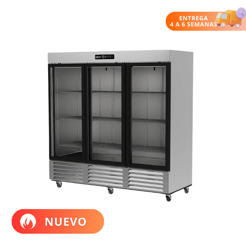 Asber | Refrigerador 3 puertas cristal | ARR-72-G-H HC | Nuevo