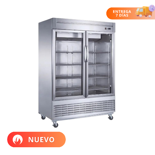 MIGSA Congelador Vertical Puertas de Cristal Acero Inox 47 Pies UR-54F-2G