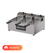 METALCUBAS  FREIDORA ELECTRICA TRES CANASTILLAS 1/3GN 220V FE3C NUEVO