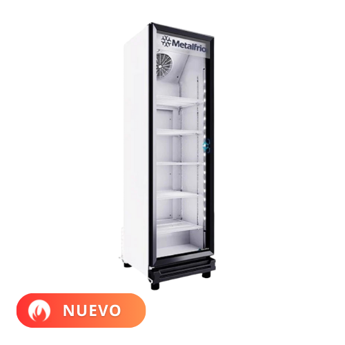 Metalfrío Refrigerador vertical 1 puerta cristal 10,4 pies RB100 Nuevo