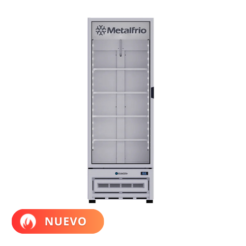 Metalfrío Refrigerador vertical 1 puerta cristal 20,6 pies RB460 Nuevo