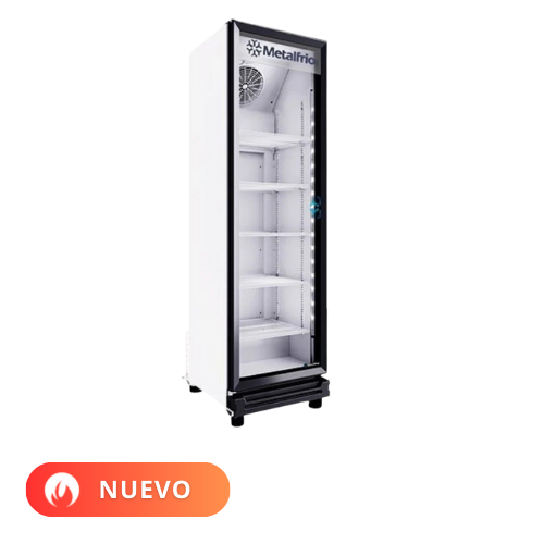 Metalfrío Refrigerador vertical 1 puerta cristal 17,7 pies RB410 Nuevo