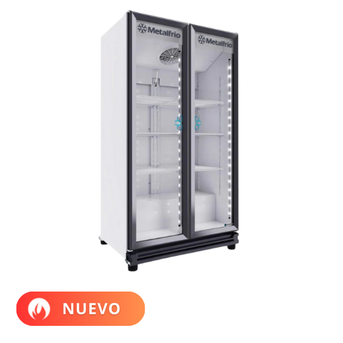 Metalfrío Refrigerador vertical 2 puertas cristal 38,5 pies RB680 Nuevo