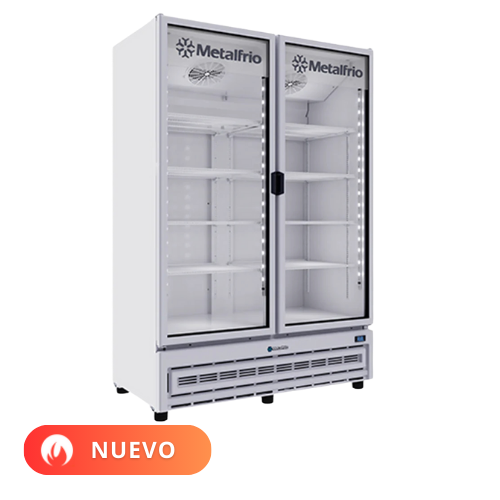 Metalfrío Refrigerador vertical 2 puertas cristal 42,2 pies RB800  Nuevo