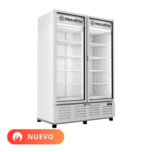 Metalfrío Refrigerador vertical 2 puertas cristal 42,2 pies VN120 Nuevo