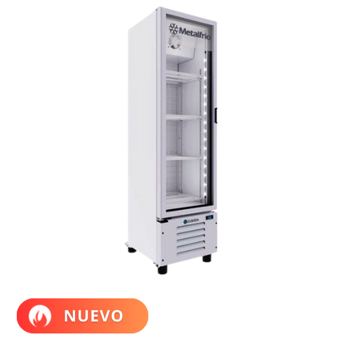 Metalfrio Conservador de congelados vertical aire forzado 7,8 pies 1 puerta cristal  CVC08 Nuevo