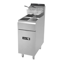 Asber Freidora a gas 2 tinas - 4 quemadores - 25+25 lbs. de capacidad - full inox. AEF-2525-S Nuevo