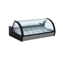 Migsa Vitrina Exhibidora de Helados de 6 Insertos sobre mostrador RTD-122L-1 Nuevo