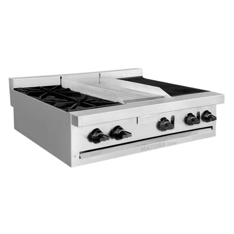 International Estufa Triple 1 Sección de Quemadores, 1 Sección de Plancha, 1 Sección de Asador CG30061 Nuevo