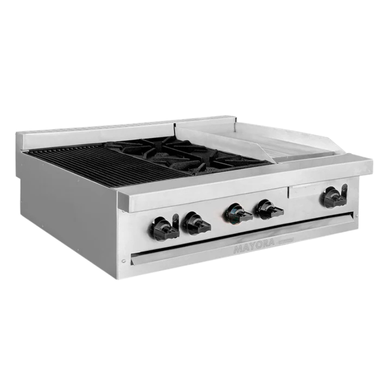 International Estufa Modular Triple 1 Sección de Asador, 1 Sección de Quemadores, 1 Sección de Plancha CG30141 Nuevo