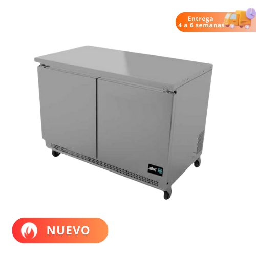 Asber Mesa Refrigerada congelador 2 Puertas Solidas 11.8 Pies3 Acero AUTF-48 HC Nuevo