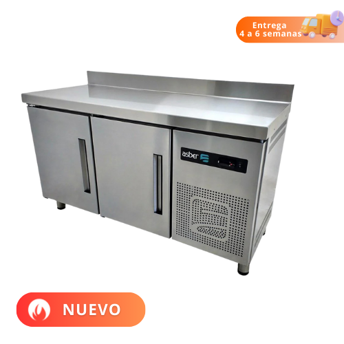 Asber Mesa Refrigerada 2 puertas Solidas 9 Pies3 Acero Inoxidable ASTR-60 HC Nuevo