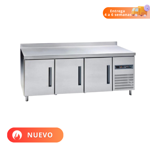 Asber Mesa Refrigerada 3 Puertas Solidas 13.9 Pies3 Acero ASTR-79 HC Nuevo