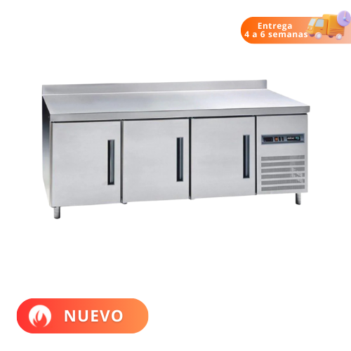 Asber Mesa Refrigerada Congelador 3 puertas Solidas 13.9 Pies3 Acero ASTF-79 HC Nuevo