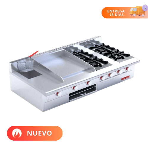 Coriat Estufa Múltiple con Parrilla 4 Quemadores Plancha 2 Quemadores Freidora y Gratinador MULTICHEF DE MESA MASTER 