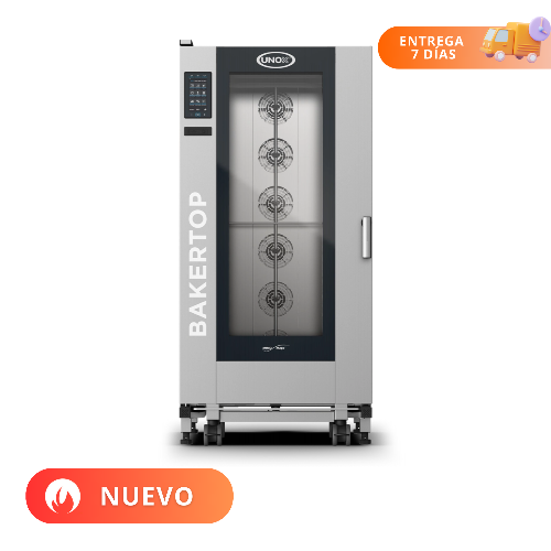 UNOX Horno Combinado Bakertop 16 Charolas a Gas XABL-16FS-GPRS-AL