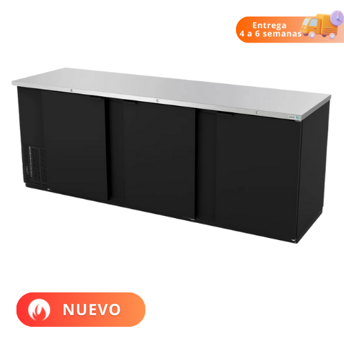 Asber Refrigerador Contrabarra Vinil Negro 3 Puertas Solidas 26.4 Pies3 ABBC-94 HC Nuevo