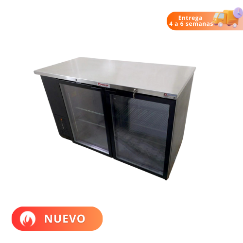 Asber Refrigerador Contrabarra Vinil Negro 2 Puertas de Cristal 14.3 Pies3 ABBC-58G HC Nuevo