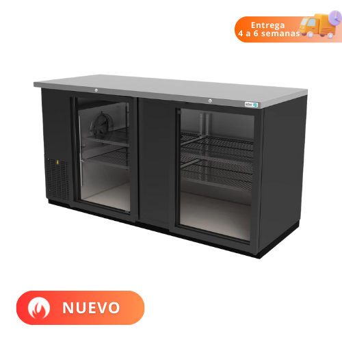 Asber Refrigerador Contrabarra Vinil Negro 2 Puertas de Cristal 26.3 Pies3 ABBC-68G HC Nuevo