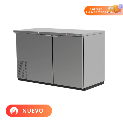 Asber Refrigerador Contrabarra Acero Inoxidable 2 Puertas Solidas 14.6 Pies3 ABBC-58-S HC Nuevo