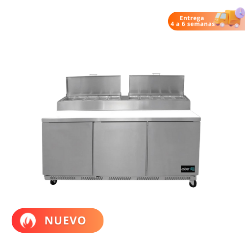 Asber Mesa refrigerada de preparación para pizza 3 Puertas APTP-72 HC Nuevo.