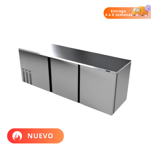 Asber Refrigerador Contrabarra Acero Inoxidable 3 Puertas Solidas 26.4 Pies3 ABBC-94-S HC Nuevo