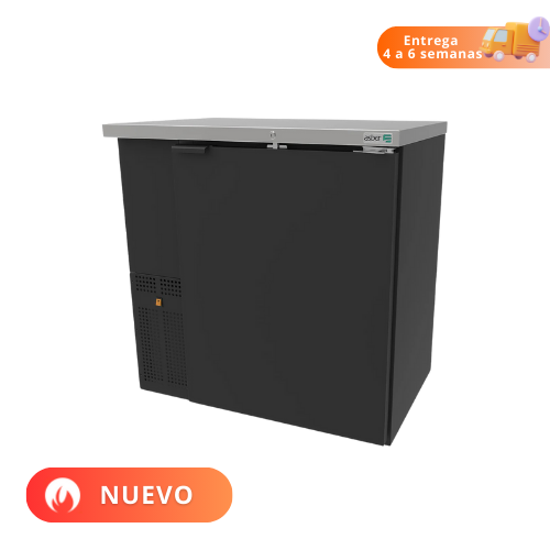 Asber Refrigerador de Contrabarra en Vinil Negro Puerta Solida ABBC-24-36 HC Nuevo