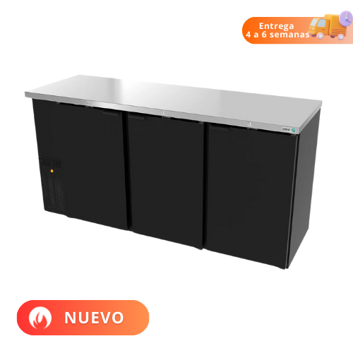 Asber Refrigerador de Contrabarra en Vinyl Negro 3 Puertas Solidas ABBC-24-72 HC Nuevo