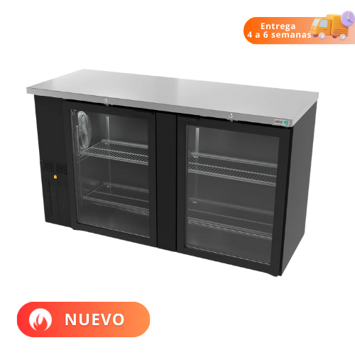 Asber Refrigerador Contra Barra Vinil Negro 2 Puerta de Cristal ABBC-24-60-G HC Nuevo