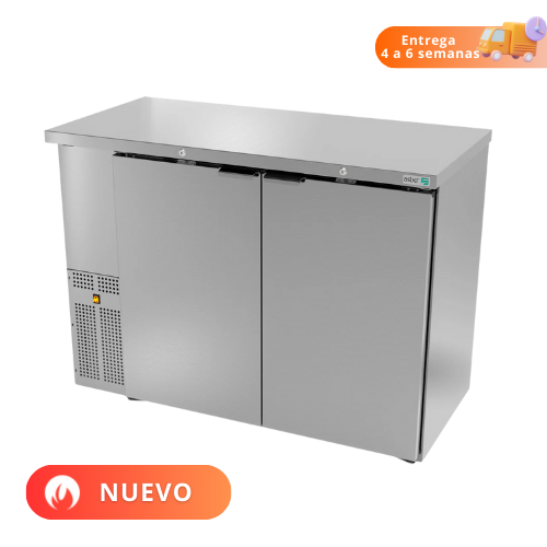 Asber Refrigerador de Contrabarra en Acero Inoxidable 2 puertas ABBC-24-48-S HC Nuevo