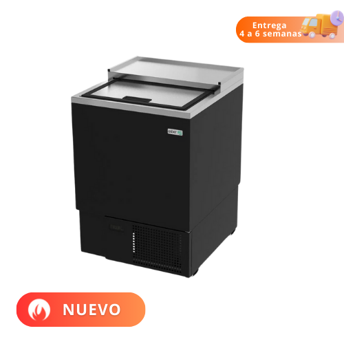 Asber Congelador Glass Froster en Vinil Negro Puerta Solida AGF-24 HC Nuevo