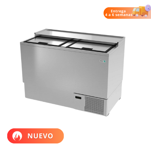 Asber Congelador Glass Froster de 2 Puertas Solidas Corredizas Acero Inoxidable AGF-50-S HC Nuevo