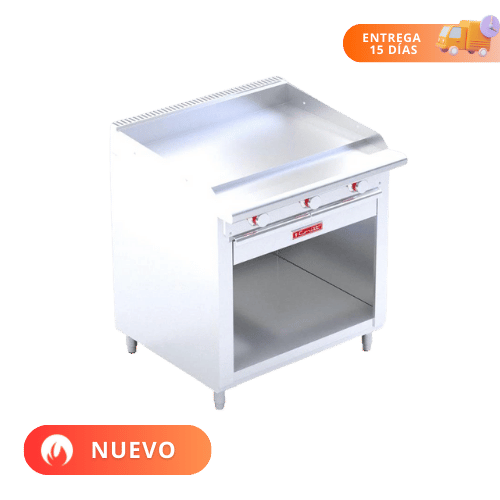 Coriat Plancha 3 Quemadores y Gabinete Abierto EC-GA-Grill de Piso HD