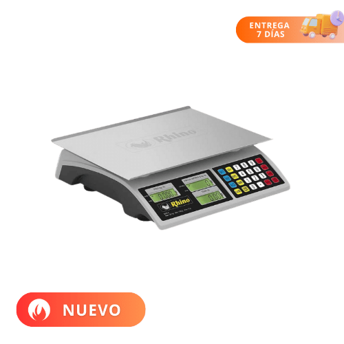Rhino Báscula Mostrador Recargable Acero Inoxidable 30 kg BAR-7Rhino Báscula BAR-7