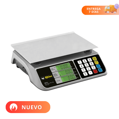 Rhino Bascula Mostrador recargable 300 horas 20 kg BAR-6X Nuevo