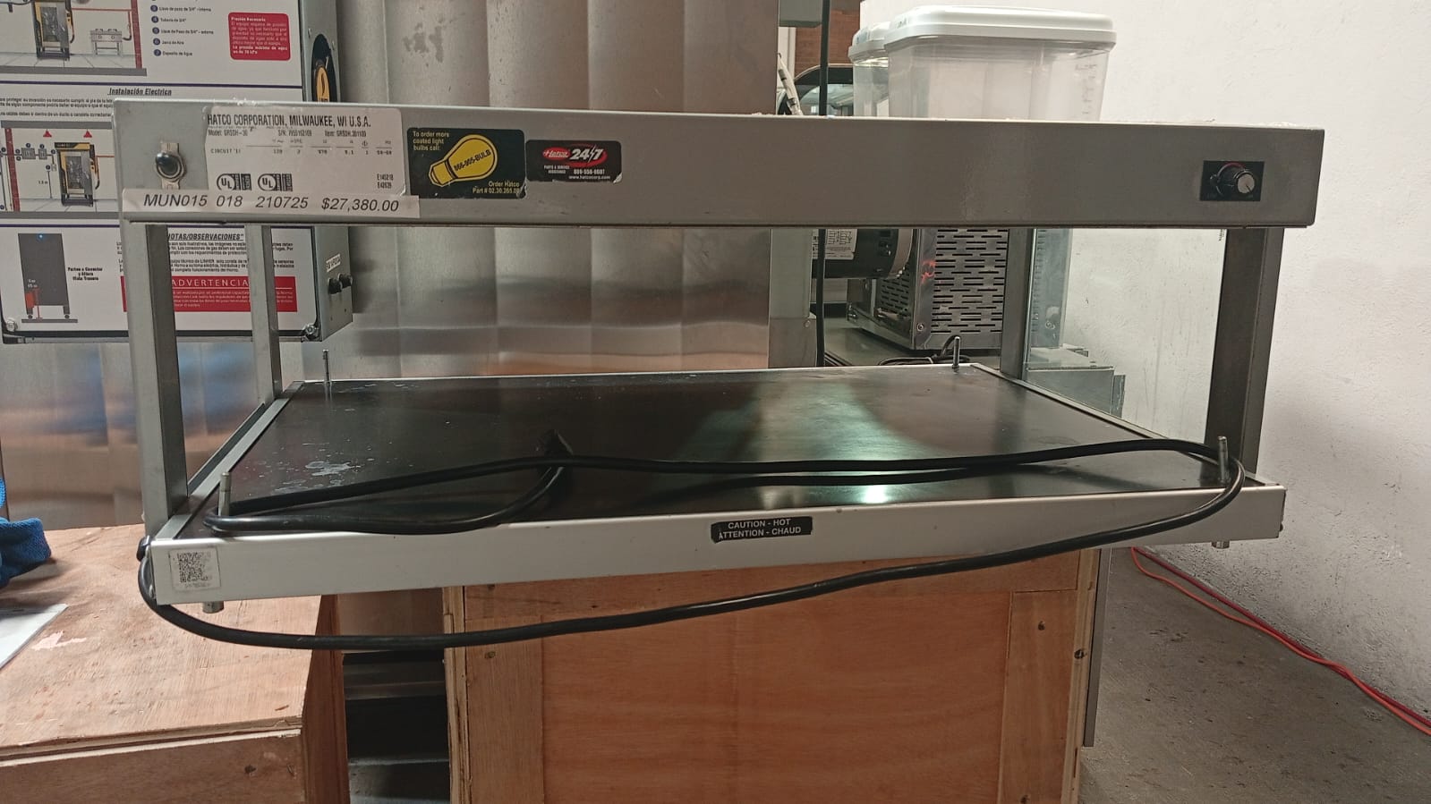 Hatco Calentador Expositor 120V GLO-RAY GRSDH-30 Seminuevo